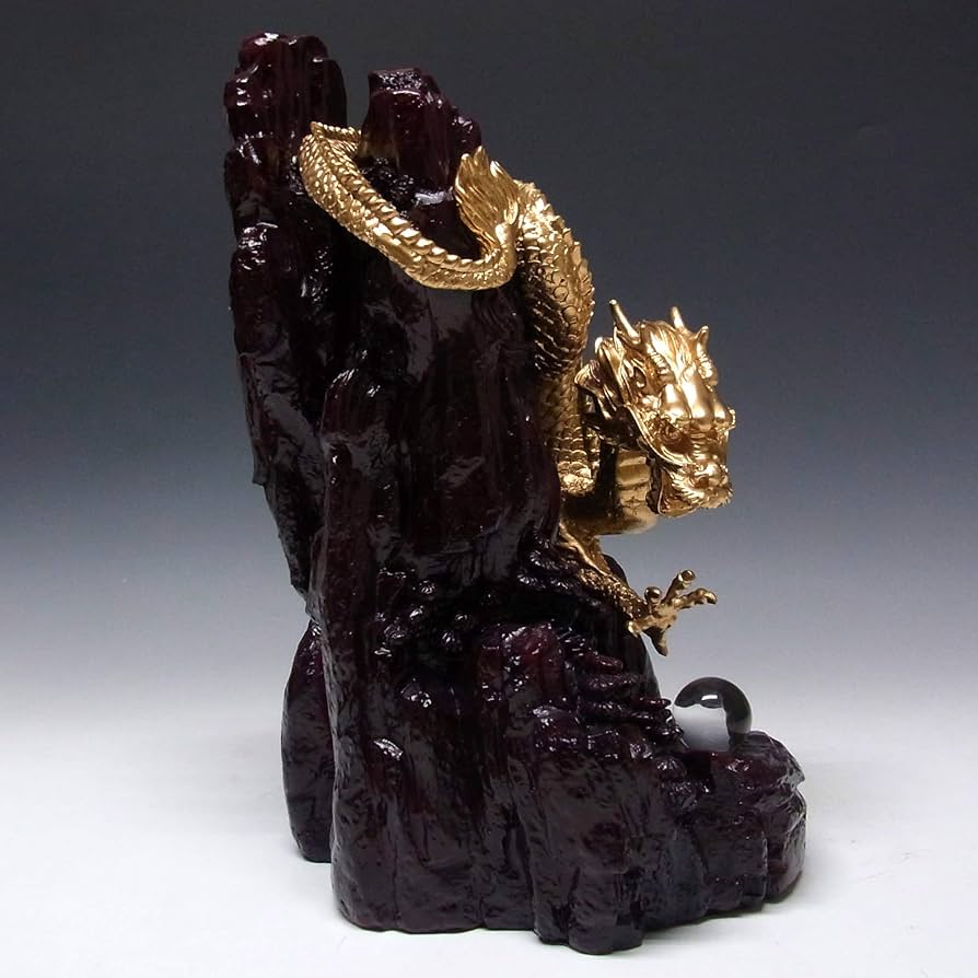 風水　山水龍　双龍（特大）42cm 置物 風水龍 双龍 (特大) 高さ42cm 置物溶解水晶 2個付き : Shop